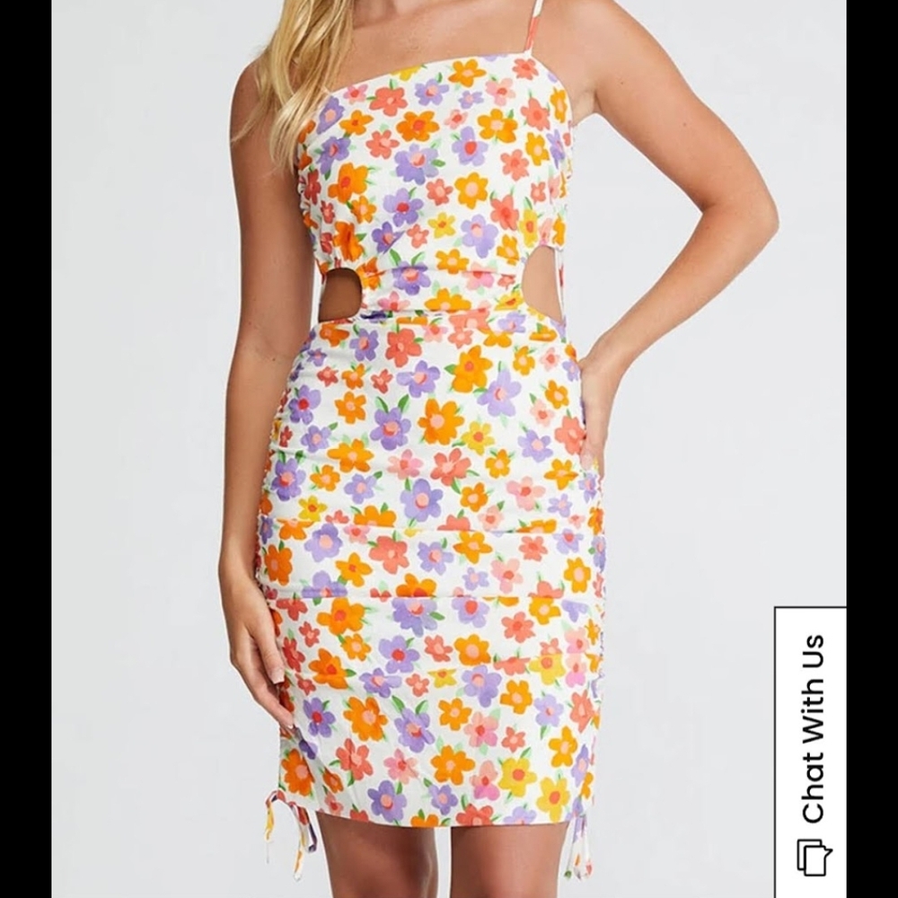 Peppermayo Floral Cutout Dress